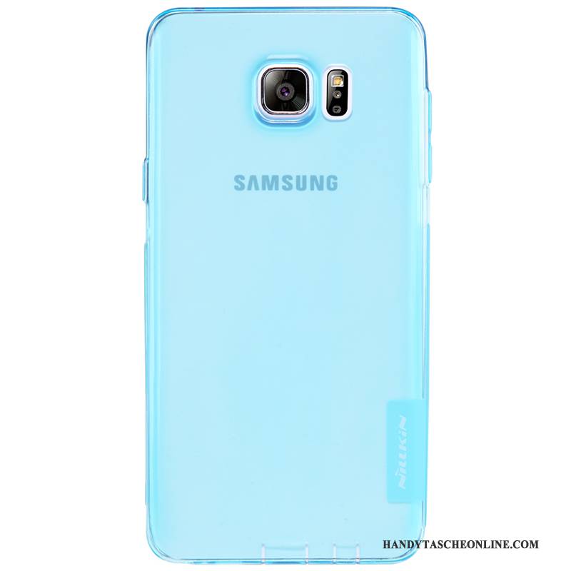 Hülle Samsung Galaxy Note 5 Weiche Blau Gold, Case Samsung Galaxy Note 5 Schutz Transparent