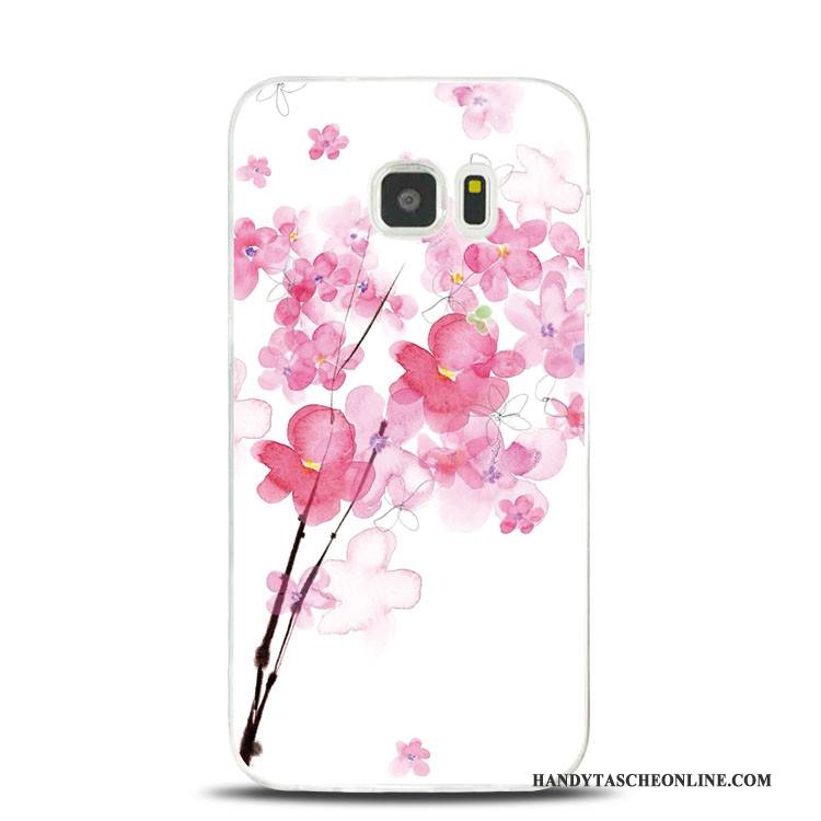 Hülle Samsung Galaxy Note 5 Weiche Handyhüllen Rosa, Case Samsung Galaxy Note 5 Prägung Pfirsichblüten