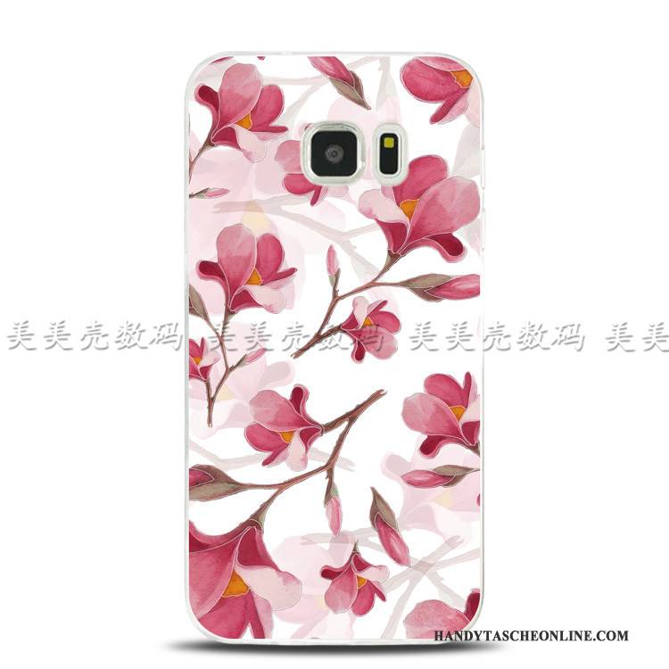 Hülle Samsung Galaxy Note 5 Weiche Handyhüllen Rot, Case Samsung Galaxy Note 5 Schutz Blumen Ring