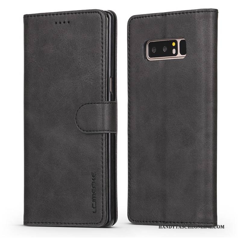 Hülle Samsung Galaxy Note 8 Folio Anti-sturz Grau, Case Samsung Galaxy Note 8 Weiche Business