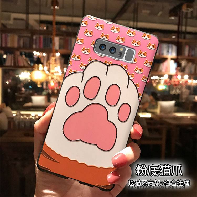 Hülle Samsung Galaxy Note 8 Karikatur Hängende Verzierungen Trend, Case Samsung Galaxy Note 8 Silikon Handyhüllen Rosa