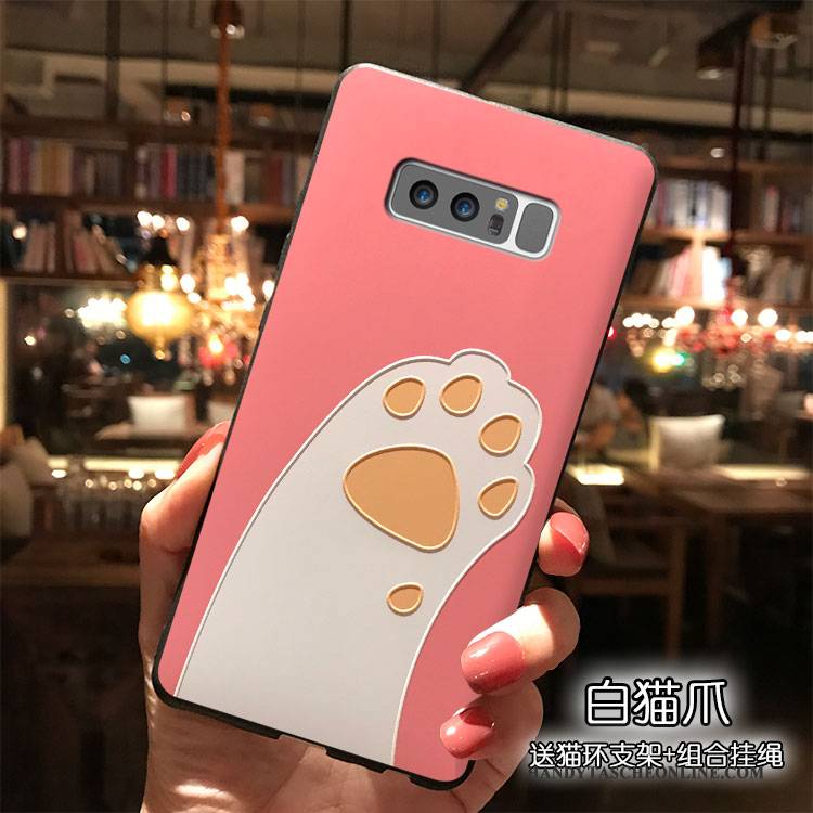 Hülle Samsung Galaxy Note 8 Karikatur Hängende Verzierungen Trend, Case Samsung Galaxy Note 8 Silikon Handyhüllen Rosa