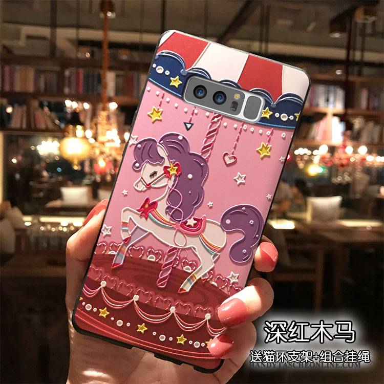 Hülle Samsung Galaxy Note 8 Karikatur Nette Handyhüllen, Case Samsung Galaxy Note 8 Silikon Hängende Verzierungen Lila