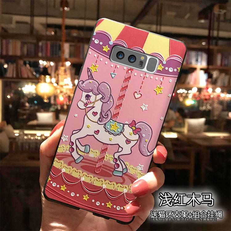 Hülle Samsung Galaxy Note 8 Karikatur Nette Handyhüllen, Case Samsung Galaxy Note 8 Silikon Hängende Verzierungen Lila