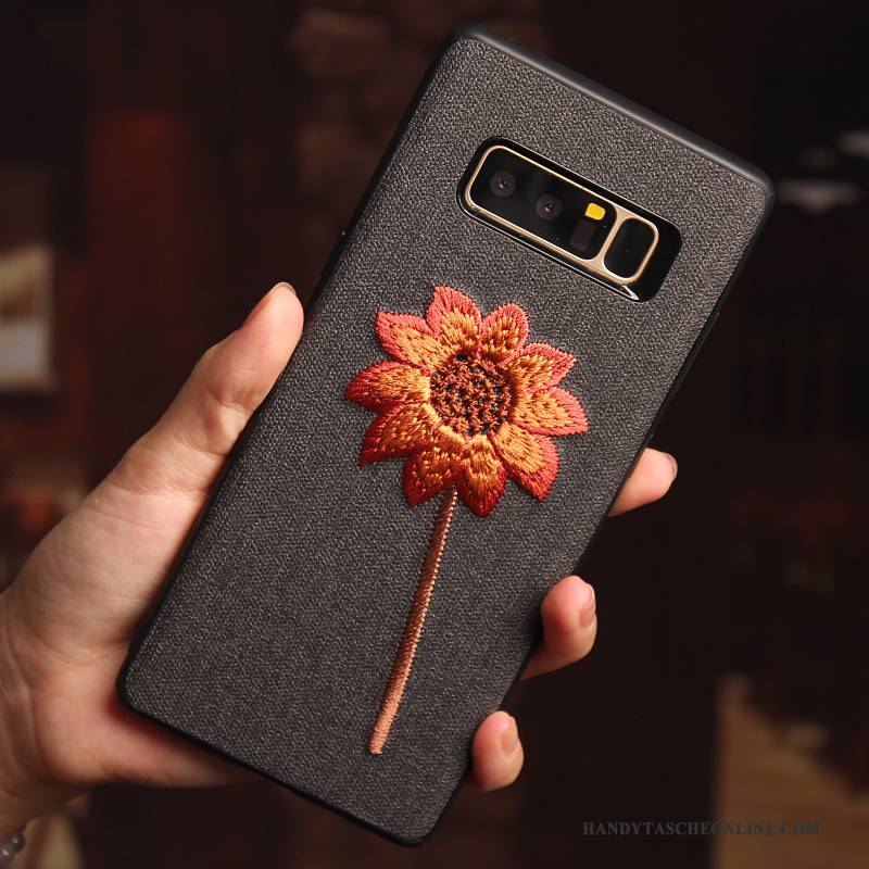 Hülle Samsung Galaxy Note 8 Kreativ Khaki Anti-sturz, Case Samsung Galaxy Note 8 Schutz Stickerei Blumen