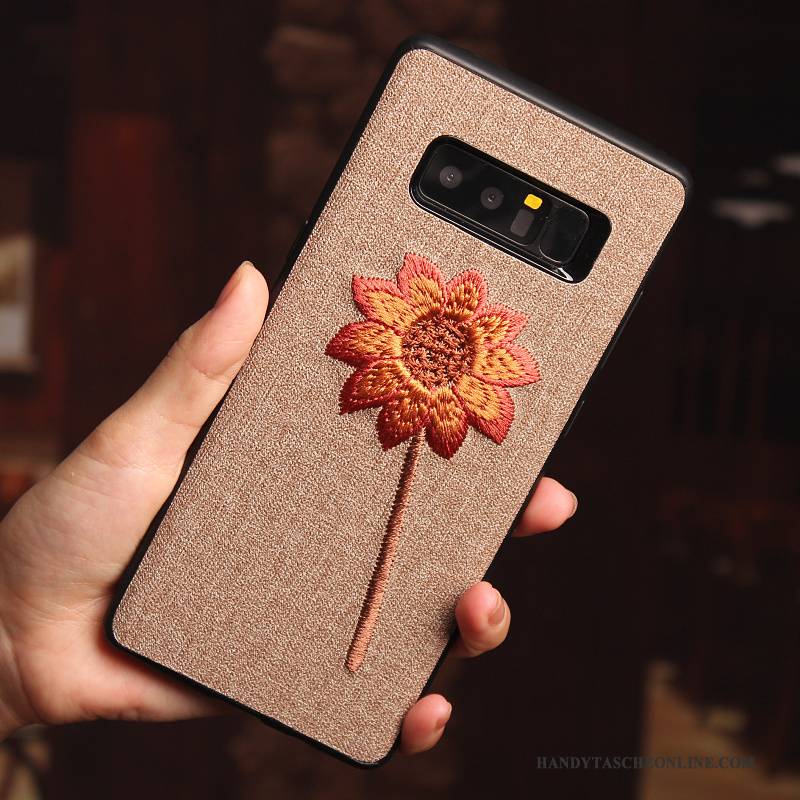 Hülle Samsung Galaxy Note 8 Kreativ Khaki Anti-sturz, Case Samsung Galaxy Note 8 Schutz Stickerei Blumen