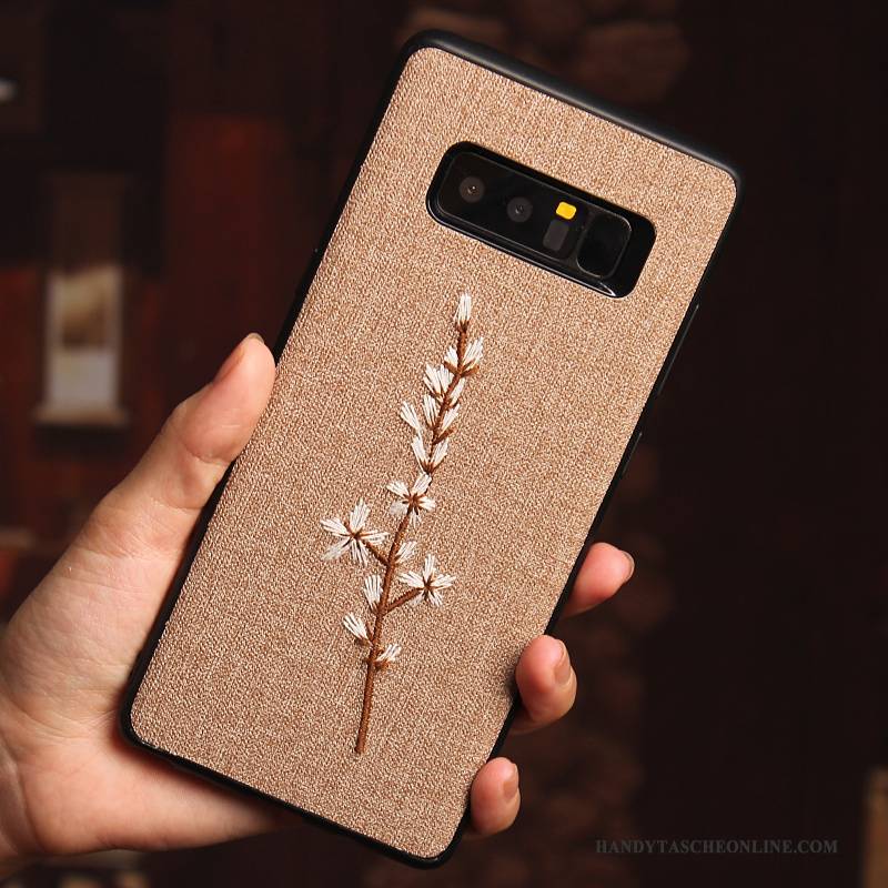 Hülle Samsung Galaxy Note 8 Kreativ Khaki Anti-sturz, Case Samsung Galaxy Note 8 Schutz Stickerei Blumen