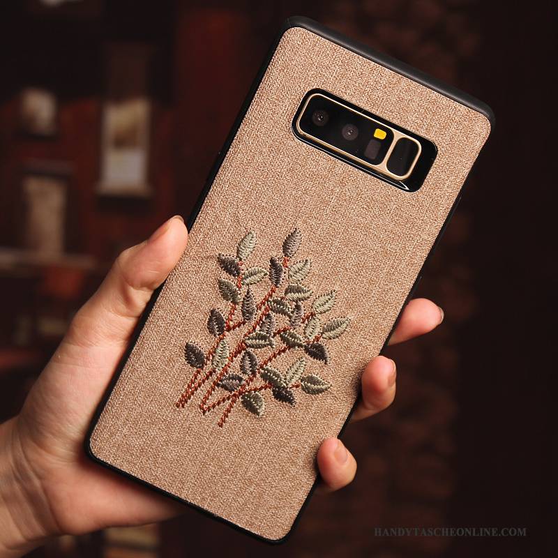 Hülle Samsung Galaxy Note 8 Kreativ Khaki Anti-sturz, Case Samsung Galaxy Note 8 Schutz Stickerei Blumen