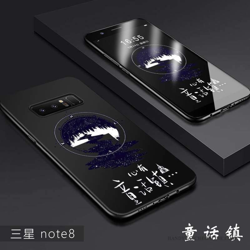 Hülle Samsung Galaxy Note 8 Kreativ Schwarz Anti-sturz, Case Samsung Galaxy Note 8 Schutz Trend Transparent