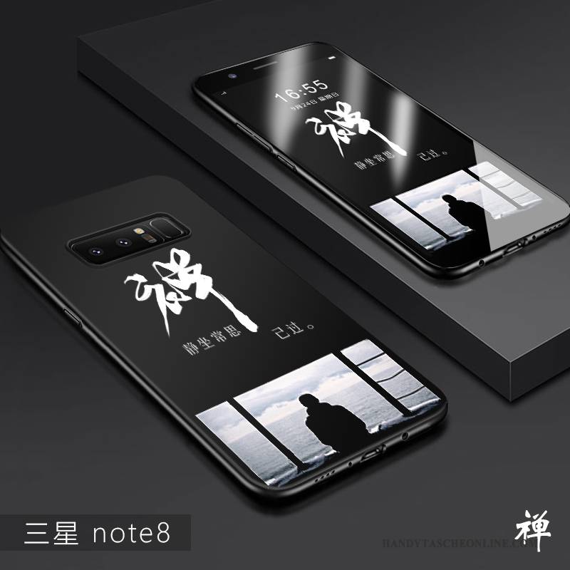 Hülle Samsung Galaxy Note 8 Kreativ Schwarz Anti-sturz, Case Samsung Galaxy Note 8 Schutz Trend Transparent