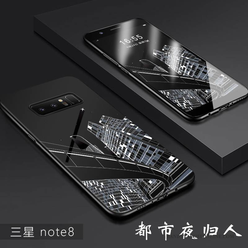 Hülle Samsung Galaxy Note 8 Kreativ Schwarz Anti-sturz, Case Samsung Galaxy Note 8 Schutz Trend Transparent