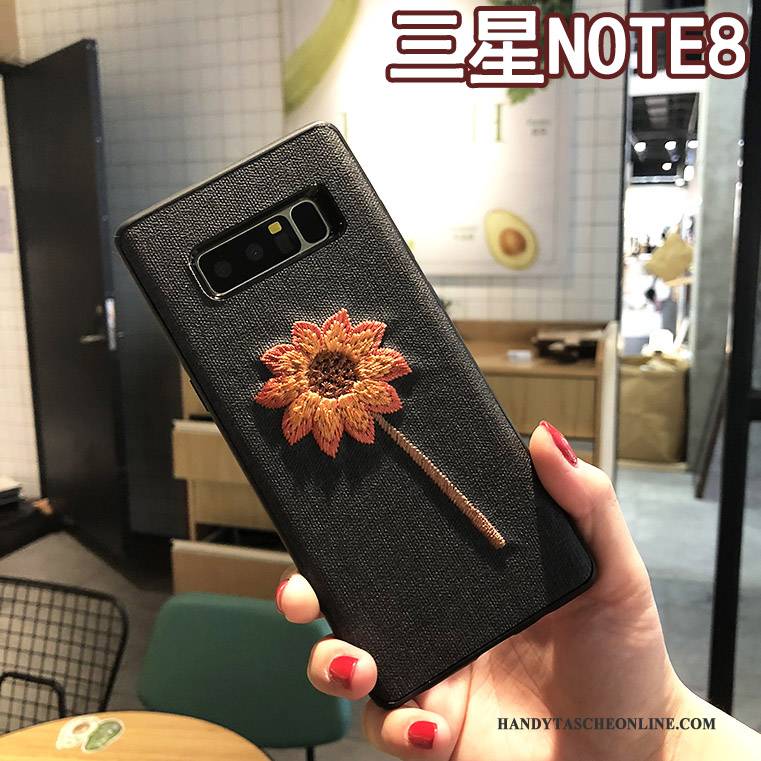 Hülle Samsung Galaxy Note 8 Kreativ Stickerei Handyhüllen, Case Samsung Galaxy Note 8 Schutz Khaki Anti-sturz