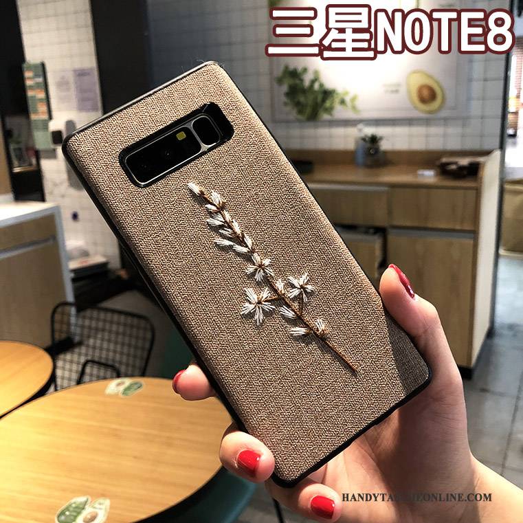 Hülle Samsung Galaxy Note 8 Kreativ Stickerei Handyhüllen, Case Samsung Galaxy Note 8 Schutz Khaki Anti-sturz