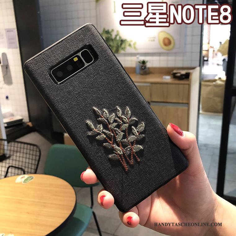 Hülle Samsung Galaxy Note 8 Kreativ Stickerei Handyhüllen, Case Samsung Galaxy Note 8 Schutz Khaki Anti-sturz