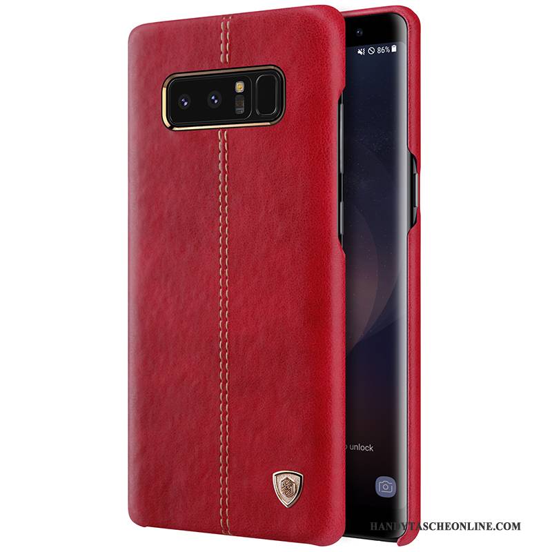 Hülle Samsung Galaxy Note 8 Leder Gold Blau, Case Samsung Galaxy Note 8 Schutz Handyhüllen Anti-sturz