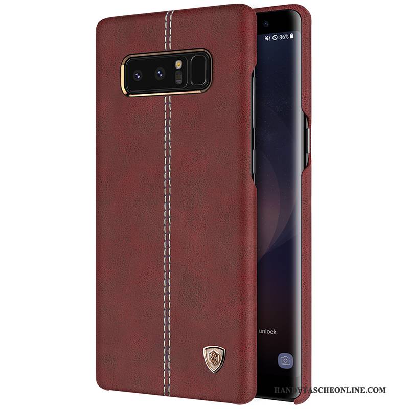 Hülle Samsung Galaxy Note 8 Leder Gold Blau, Case Samsung Galaxy Note 8 Schutz Handyhüllen Anti-sturz