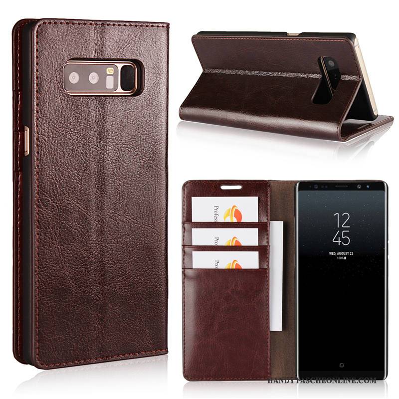 Hülle Samsung Galaxy Note 8 Leder Karte Handyhüllen, Case Samsung Galaxy Note 8 Farbe