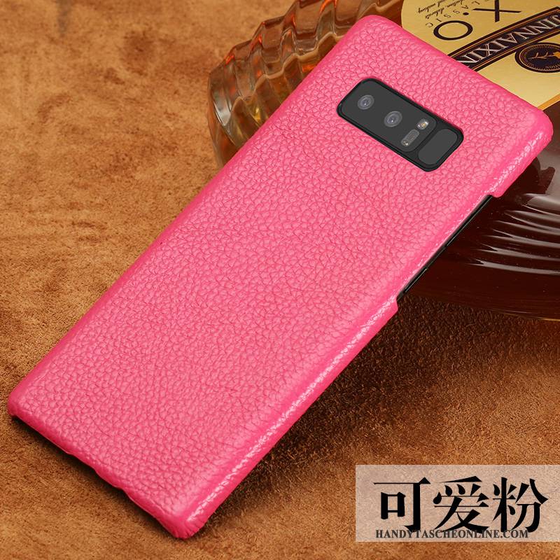 Hülle Samsung Galaxy Note 8 Lederhülle Einfach Einfarbig, Case Samsung Galaxy Note 8 Schutz Schwarz Handyhüllen