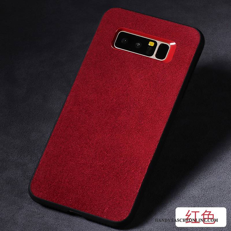 Hülle Samsung Galaxy Note 8 Lederhülle Grau Dunkel, Case Samsung Galaxy Note 8 Leder Handyhüllen Anti-sturz