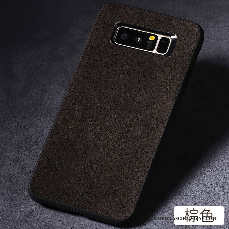 Hülle Samsung Galaxy Note 8 Lederhülle Grau Dunkel, Case Samsung Galaxy Note 8 Leder Handyhüllen Anti-sturz