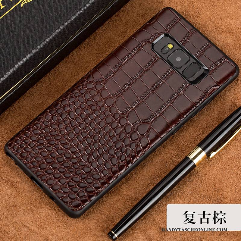 Hülle Samsung Galaxy Note 8 Luxus Rot Handyhüllen, Case Samsung Galaxy Note 8 Leder Neu Anti-sturz