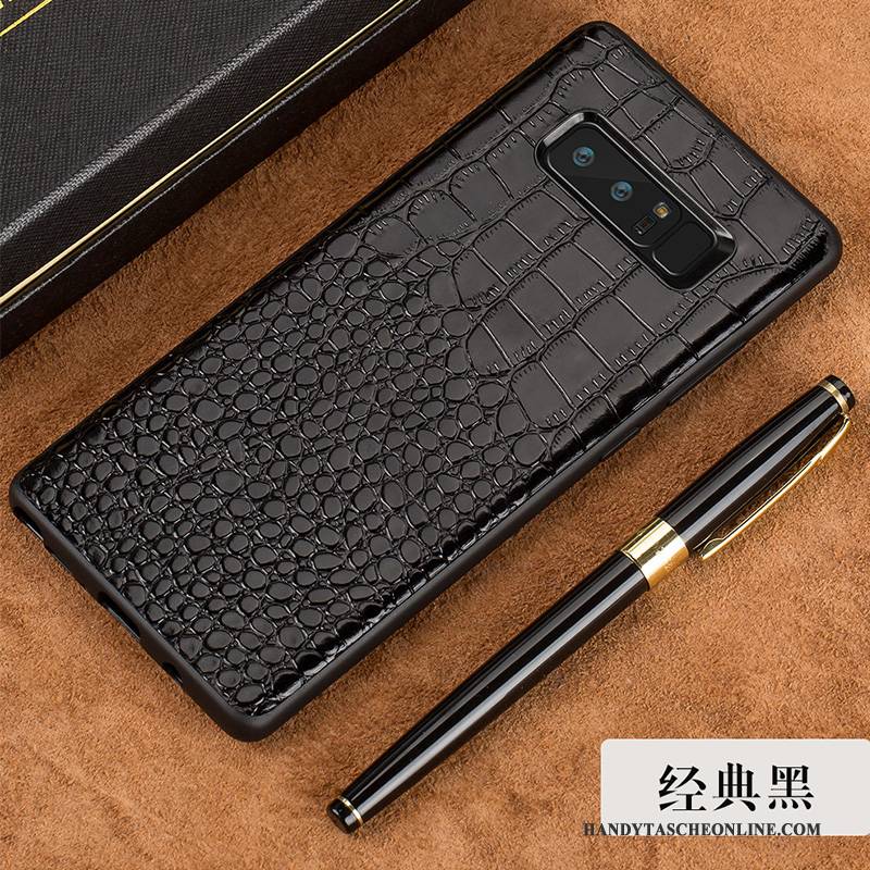 Hülle Samsung Galaxy Note 8 Luxus Rot Handyhüllen, Case Samsung Galaxy Note 8 Leder Neu Anti-sturz