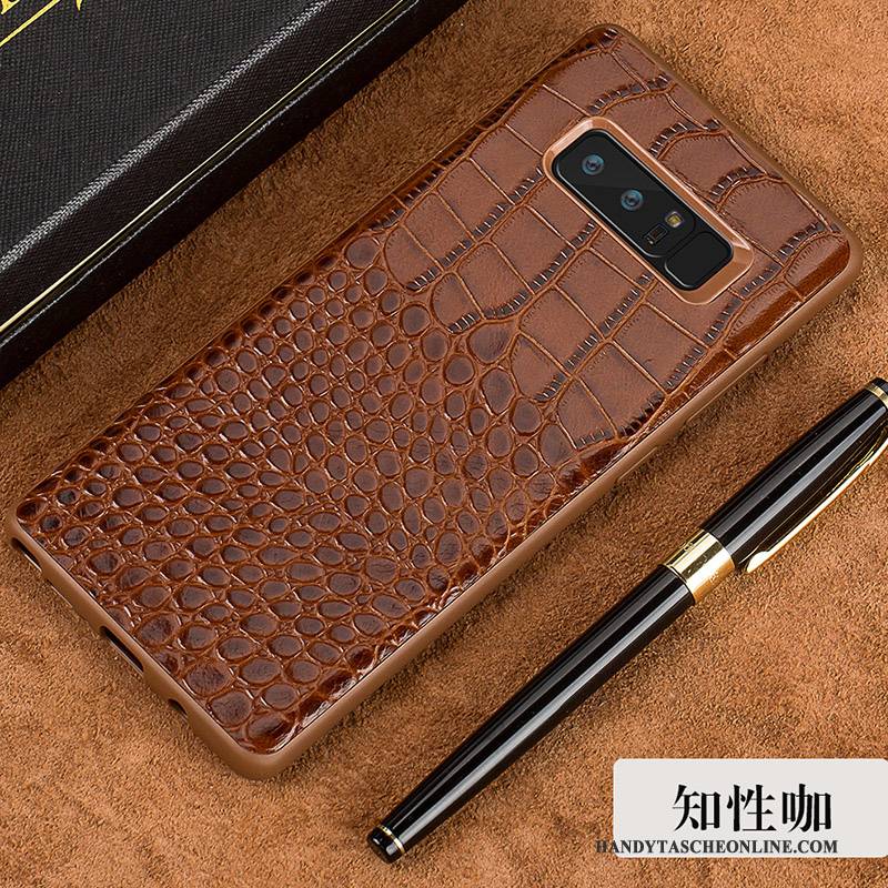 Hülle Samsung Galaxy Note 8 Luxus Rot Handyhüllen, Case Samsung Galaxy Note 8 Leder Neu Anti-sturz