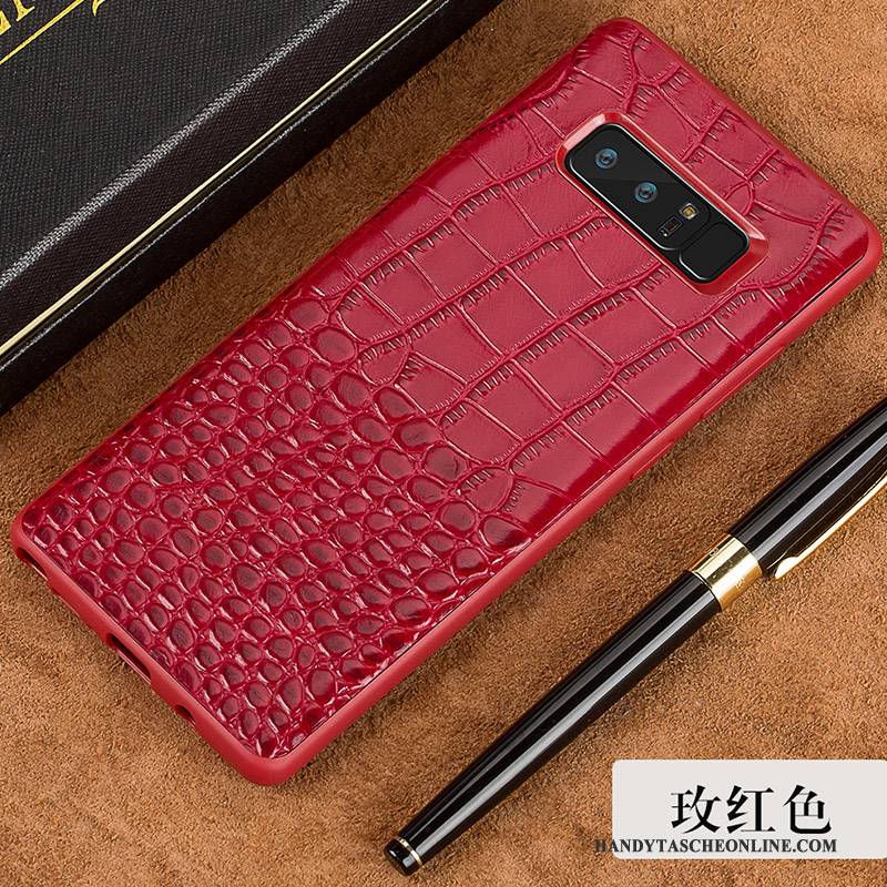 Hülle Samsung Galaxy Note 8 Luxus Rot Handyhüllen, Case Samsung Galaxy Note 8 Leder Neu Anti-sturz