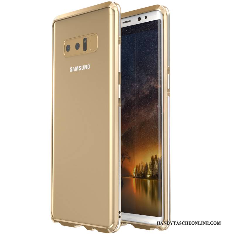 Hülle Samsung Galaxy Note 8 Metall Grenze Zweifarbig, Case Samsung Galaxy Note 8 Schutz Seide Lila