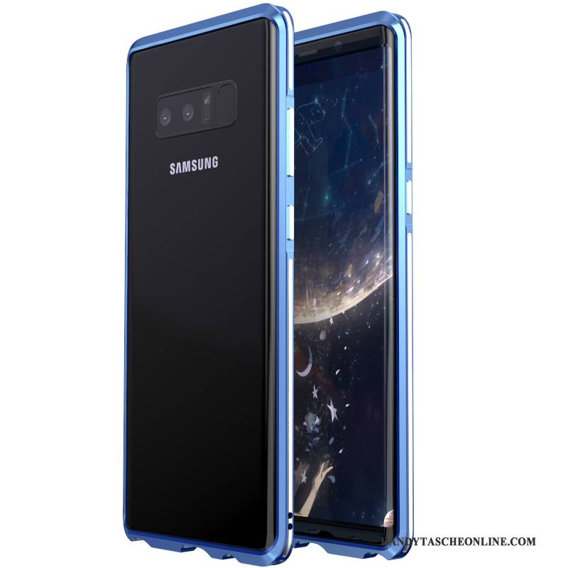 Hülle Samsung Galaxy Note 8 Metall Grenze Zweifarbig, Case Samsung Galaxy Note 8 Schutz Seide Lila