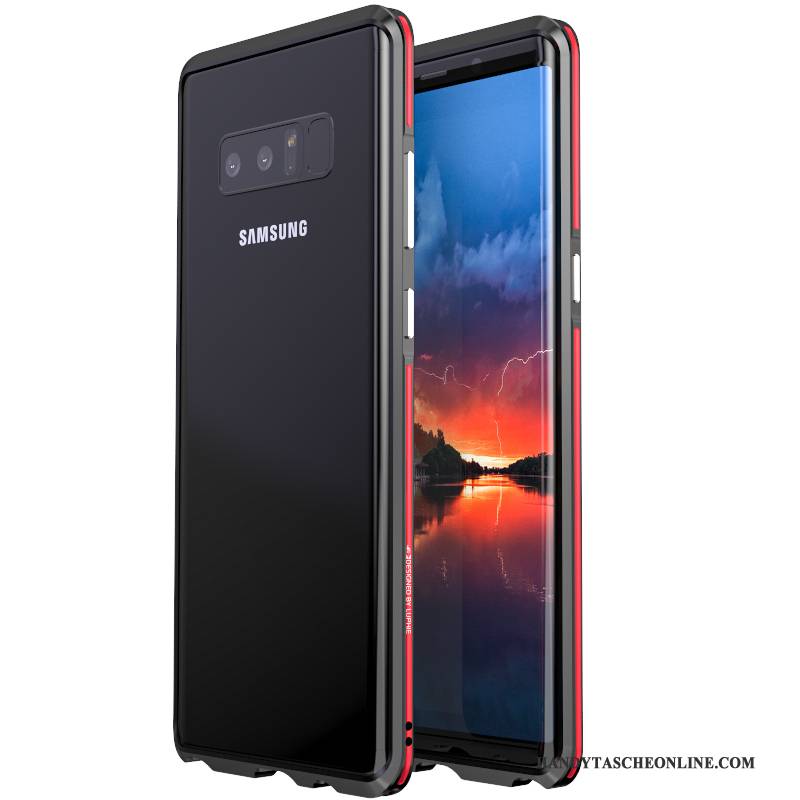 Hülle Samsung Galaxy Note 8 Metall Grenze Zweifarbig, Case Samsung Galaxy Note 8 Schutz Seide Lila