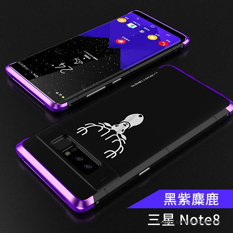 Hülle Samsung Galaxy Note 8 Metall Lila Schlank, Case Samsung Galaxy Note 8 Schutz Trend Anti-sturz