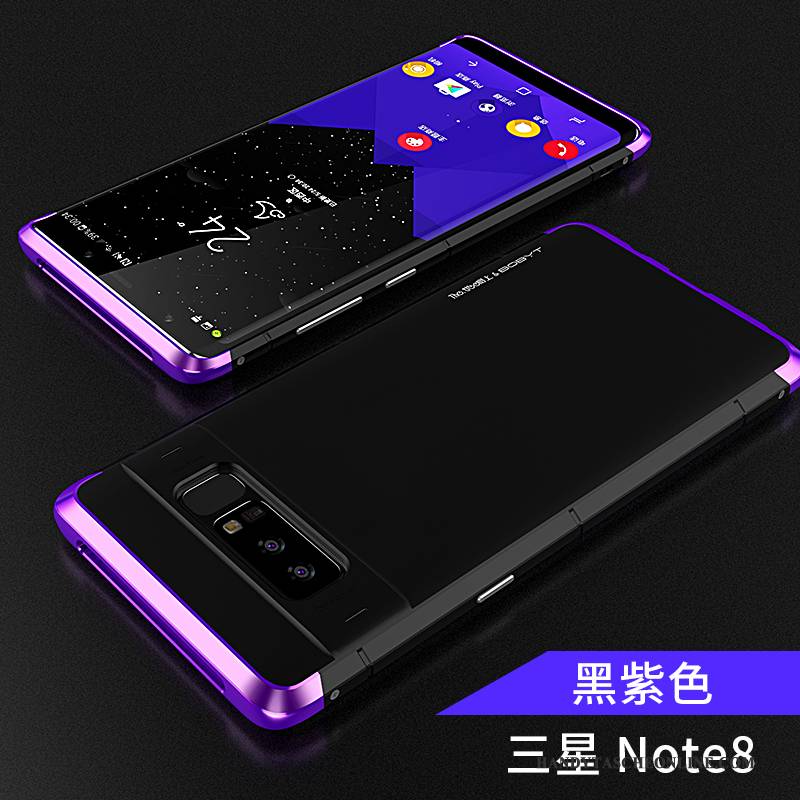 Hülle Samsung Galaxy Note 8 Metall Lila Schlank, Case Samsung Galaxy Note 8 Schutz Trend Anti-sturz