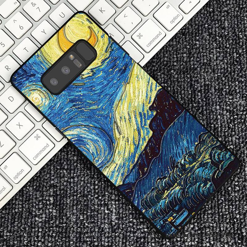 Hülle Samsung Galaxy Note 8 Prägung Angepasst Persönlichkeit, Case Samsung Galaxy Note 8 Schutz Handyhüllen Dunkelblau