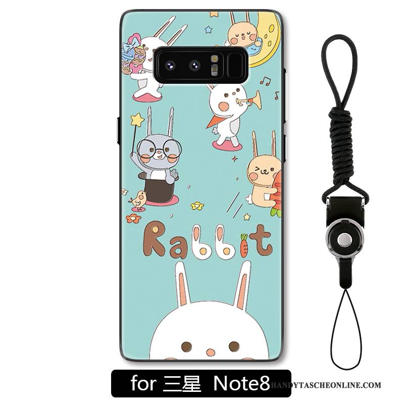 Hülle Samsung Galaxy Note 8 Prägung Handyhüllen Hellblau, Case Samsung Galaxy Note 8 Karikatur Katzen Nette