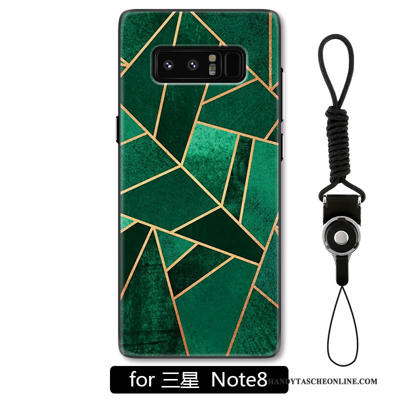 Hülle Samsung Galaxy Note 8 Prägung Handyhüllen Hängende Verzierungen, Case Samsung Galaxy Note 8 Schutz Schwer Weiß