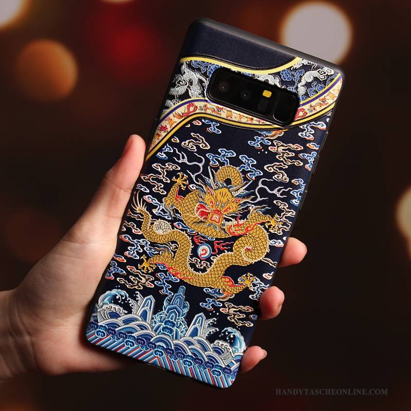 Hülle Samsung Galaxy Note 8 Silikon Gelb Drachen, Case Samsung Galaxy Note 8 Schutz Persönlichkeit Handyhüllen