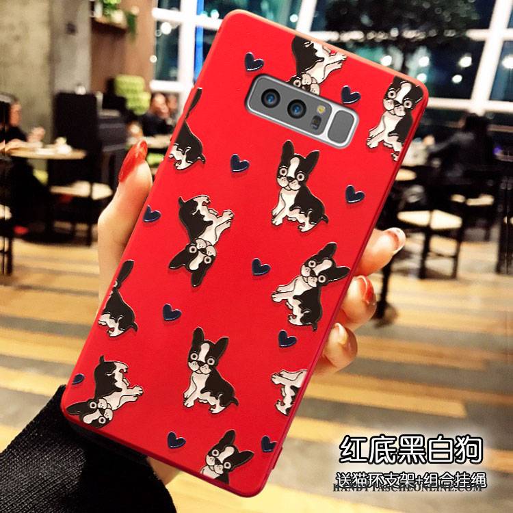 Hülle Samsung Galaxy Note 8 Silikon Handyhüllen Reichtum, Case Samsung Galaxy Note 8 Hängende Verzierungen Rot