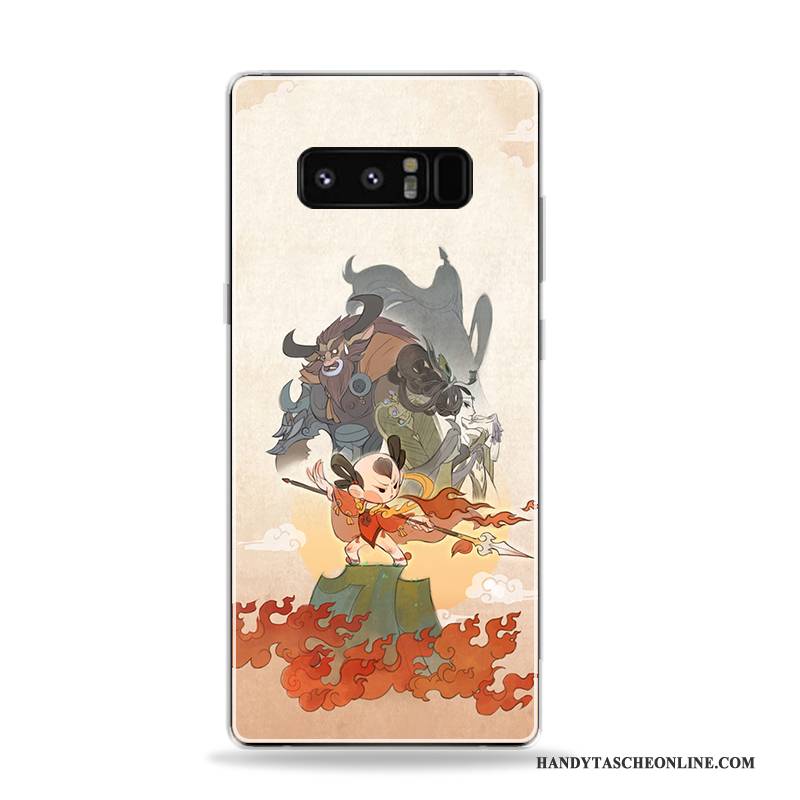 Hülle Samsung Galaxy Note 8 Silikon Handyhüllen Rot, Case Samsung Galaxy Note 8 Chinesische Art Groß