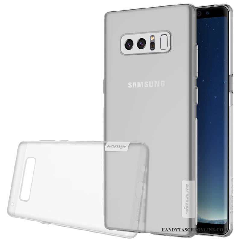 Hülle Samsung Galaxy Note 8 Silikon Handyhüllen Transparent, Case Samsung Galaxy Note 8 Taschen Blau Gold