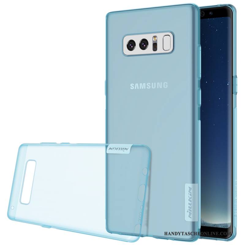 Hülle Samsung Galaxy Note 8 Silikon Handyhüllen Transparent, Case Samsung Galaxy Note 8 Taschen Blau Gold