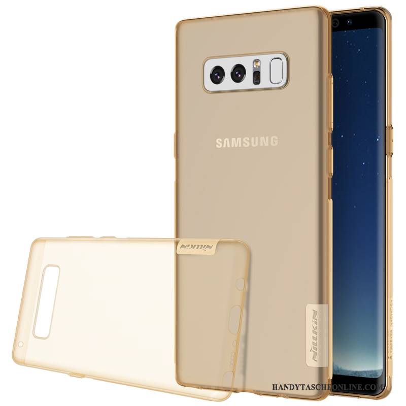 Hülle Samsung Galaxy Note 8 Silikon Handyhüllen Transparent, Case Samsung Galaxy Note 8 Taschen Blau Gold