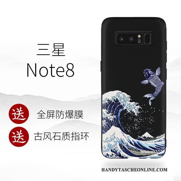 Hülle Samsung Galaxy Note 8 Silikon Persönlichkeit Trend, Case Samsung Galaxy Note 8 Kreativ Schwarz Handyhüllen