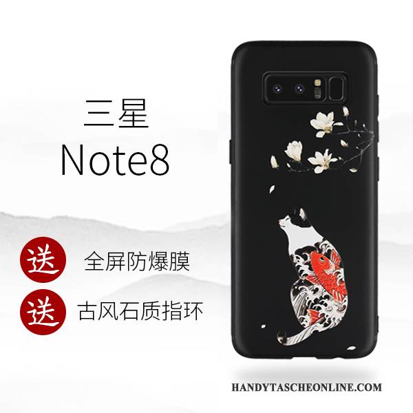 Hülle Samsung Galaxy Note 8 Silikon Persönlichkeit Trend, Case Samsung Galaxy Note 8 Kreativ Schwarz Handyhüllen