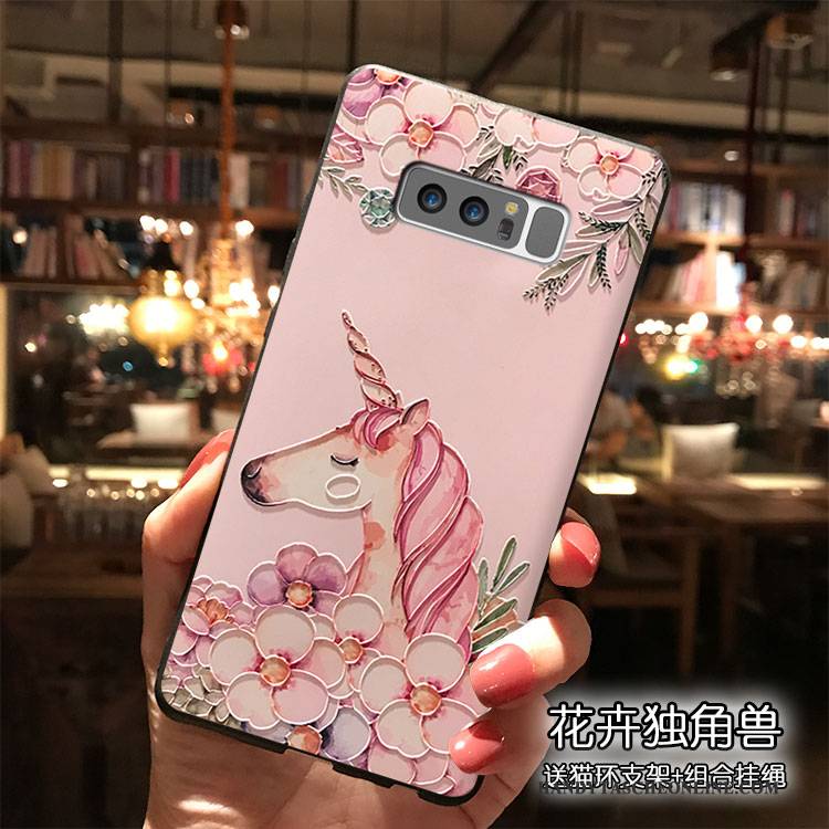 Hülle Samsung Galaxy Note 8 Silikon Rosa Nette, Case Samsung Galaxy Note 8 Hängende Verzierungen Persönlichkeit