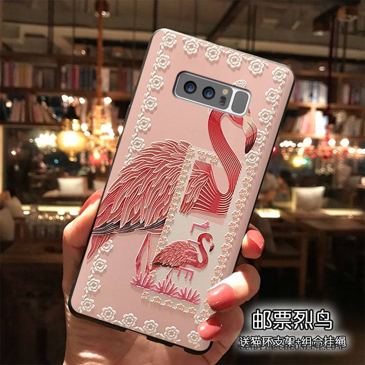 Hülle Samsung Galaxy Note 8 Silikon Rosa Nette, Case Samsung Galaxy Note 8 Hängende Verzierungen Persönlichkeit