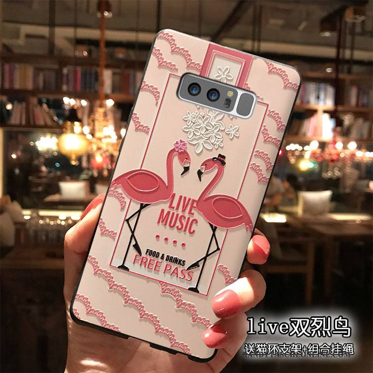 Hülle Samsung Galaxy Note 8 Silikon Rosa Nette, Case Samsung Galaxy Note 8 Hängende Verzierungen Persönlichkeit