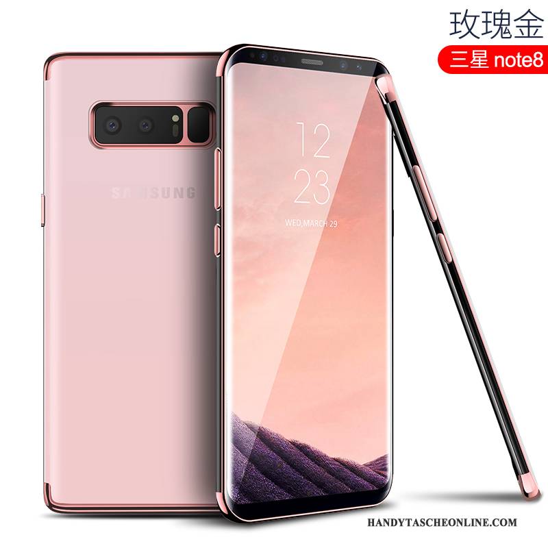 Hülle Samsung Galaxy Note 8 Silikon Schlank Transparent, Case Samsung Galaxy Note 8 Kreativ Anti-sturz Rosa