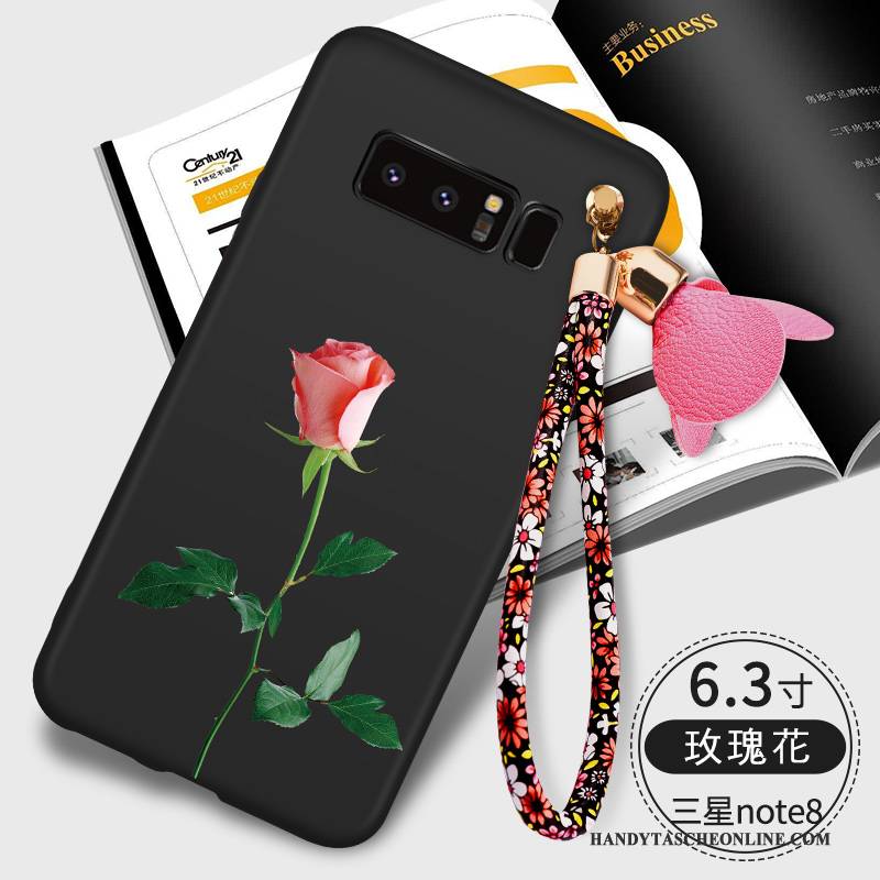 Hülle Samsung Galaxy Note 8 Silikon Schwarz Handyhüllen, Case Samsung Galaxy Note 8 Taschen Trend Anti-sturz