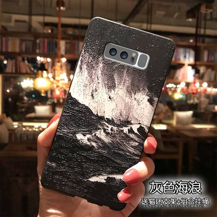 Hülle Samsung Galaxy Note 8 Silikon Wind Handyhüllen, Case Samsung Galaxy Note 8 Dunkelblau Trend